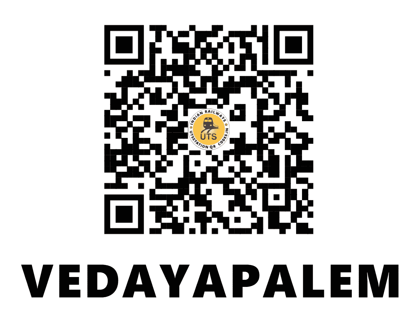 UTS QR Code for VEDAYAPALEM - VDE (SC - ANDHRA PRADESH)